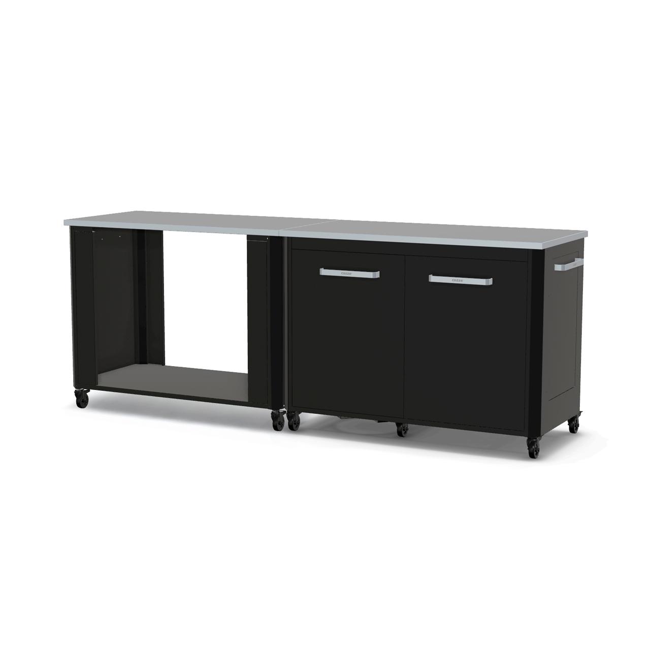 Cozze Outdoorküche Bundle mit Schrankmodul 120 cm & offenes Modul 115 cm mit Edelstahlplatte