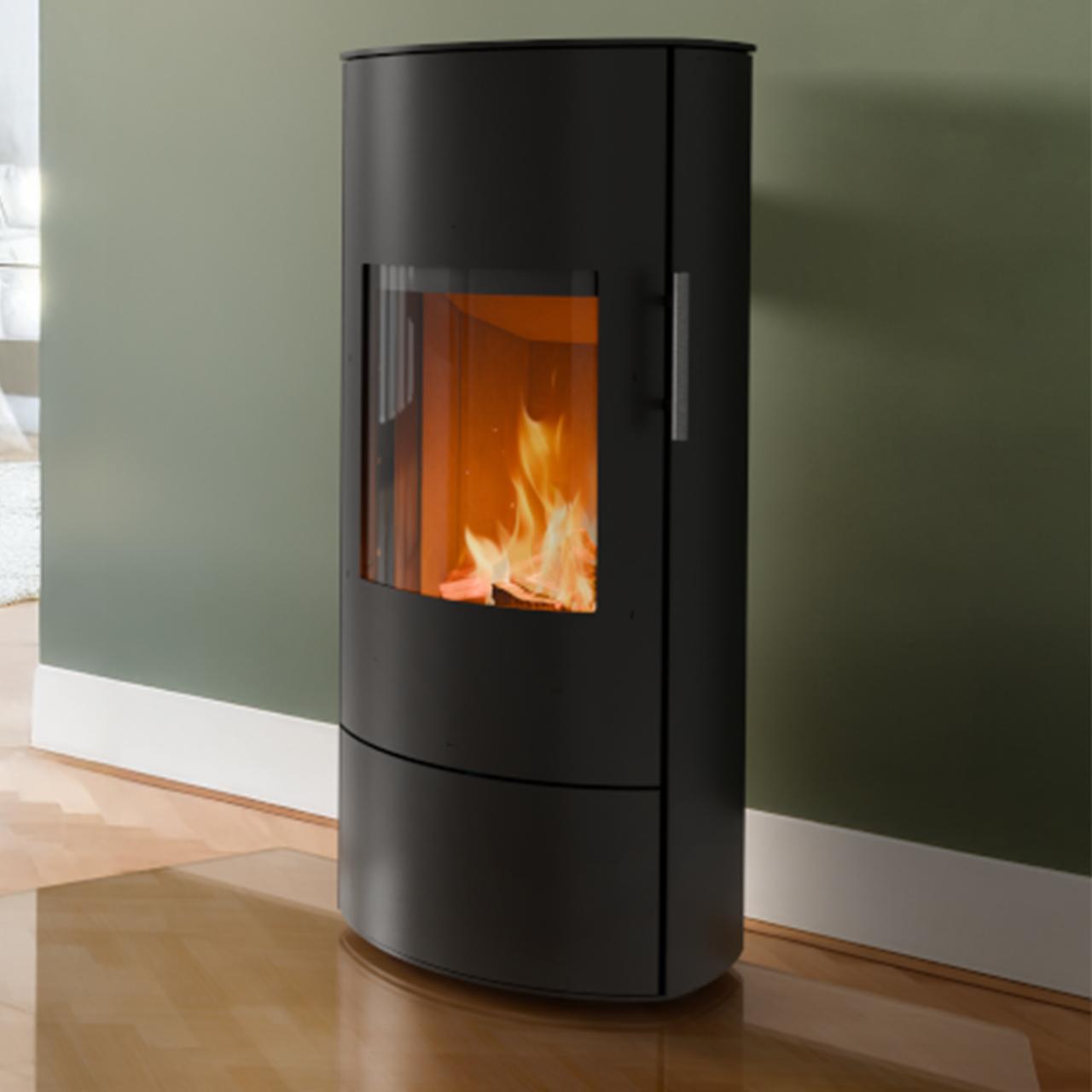 Königshütte Kaminofen GEMINI 6 kW - Ausführung: Stahl schwarz mit Stahltür