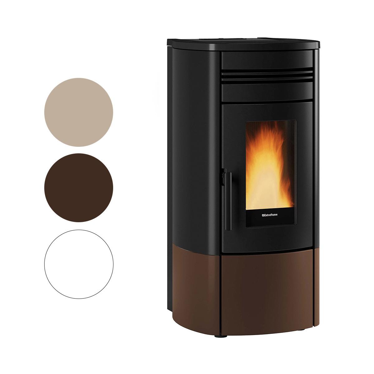 Pelletofen Extraflame Evolution Line Noris Plus mit 12 kW - Verkleidung: taupe matt
