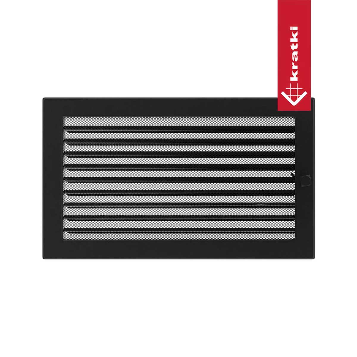 Kratki Warmluftgitter rechteckig - Größe: 22 x 37 cm - Farbe: schwarz