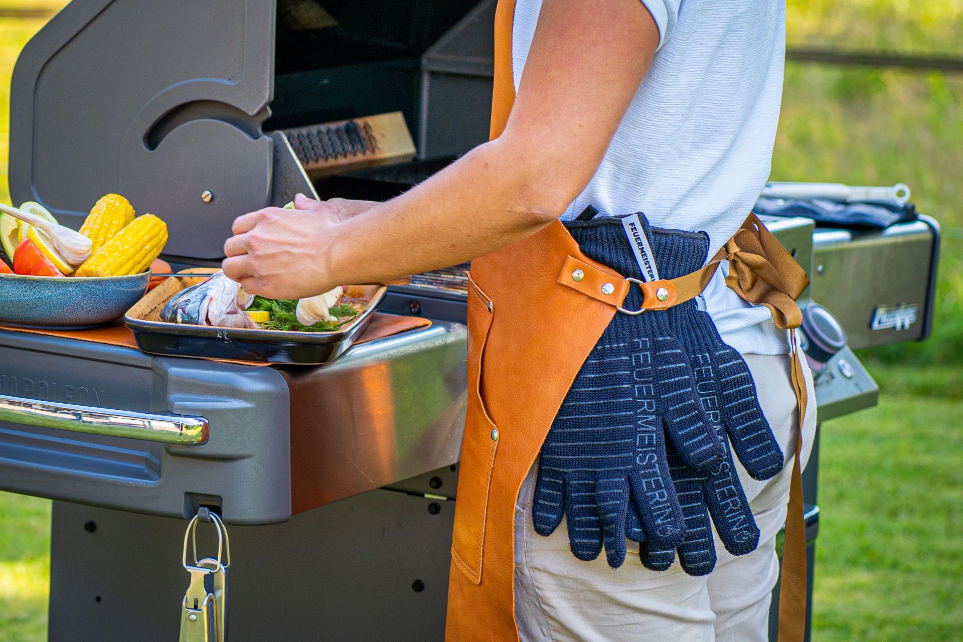 Feuermeisterin Premium Aramid Grillhandschuhe, schwarz