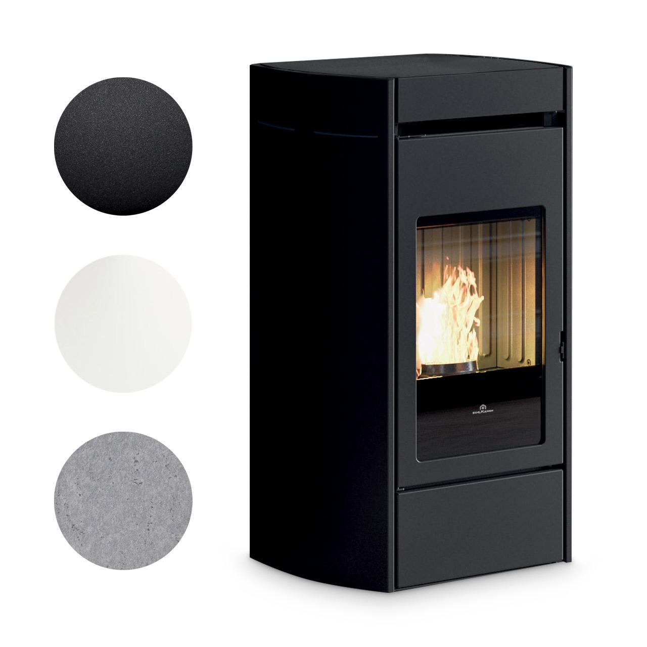 Pelletofen Edilkamin Lena 9+ Evo 9,2 kW - Ausführung: Stahl/Keramik Mattweiß