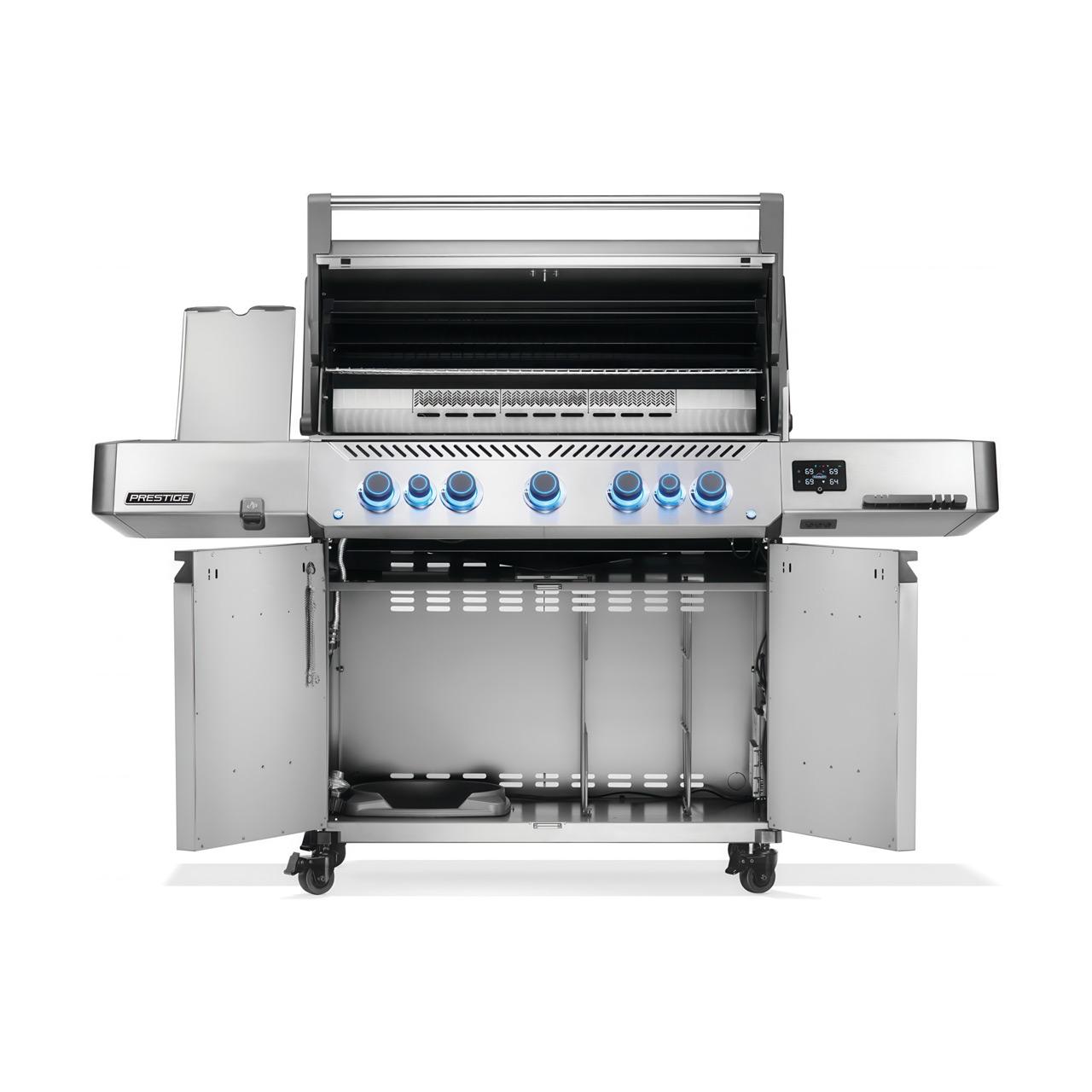Gasgrill Napoleon Prestige 665 Connected Edelstahl mit SIZZLE ZONE und Heckbrenner (2026) Bundle inkl. 2 Unterschränke