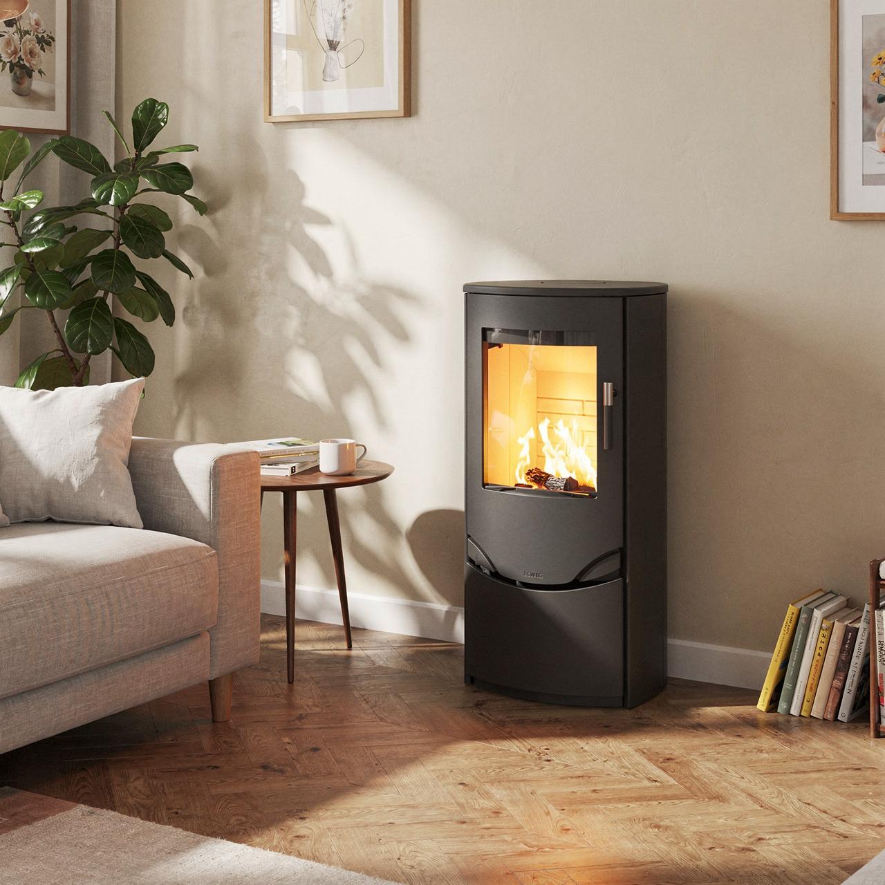 Kaminofen Lotus Prio 5, 6 kW - Ausführung: Stahl, Korpus grau