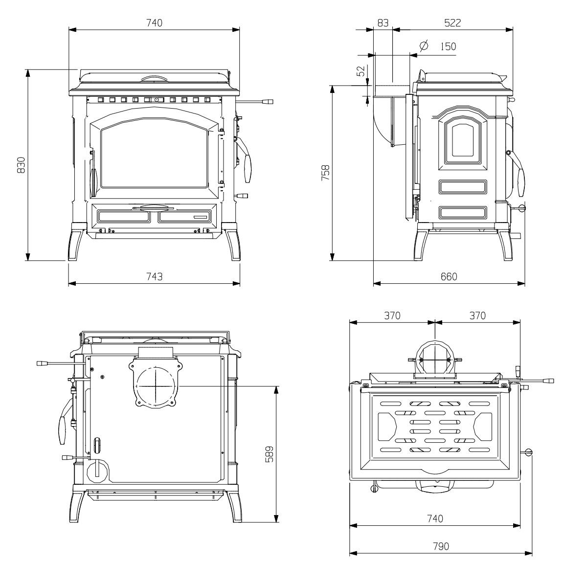 Kaminofen La Nordica Isotta CC Lean mit 9,3 kW