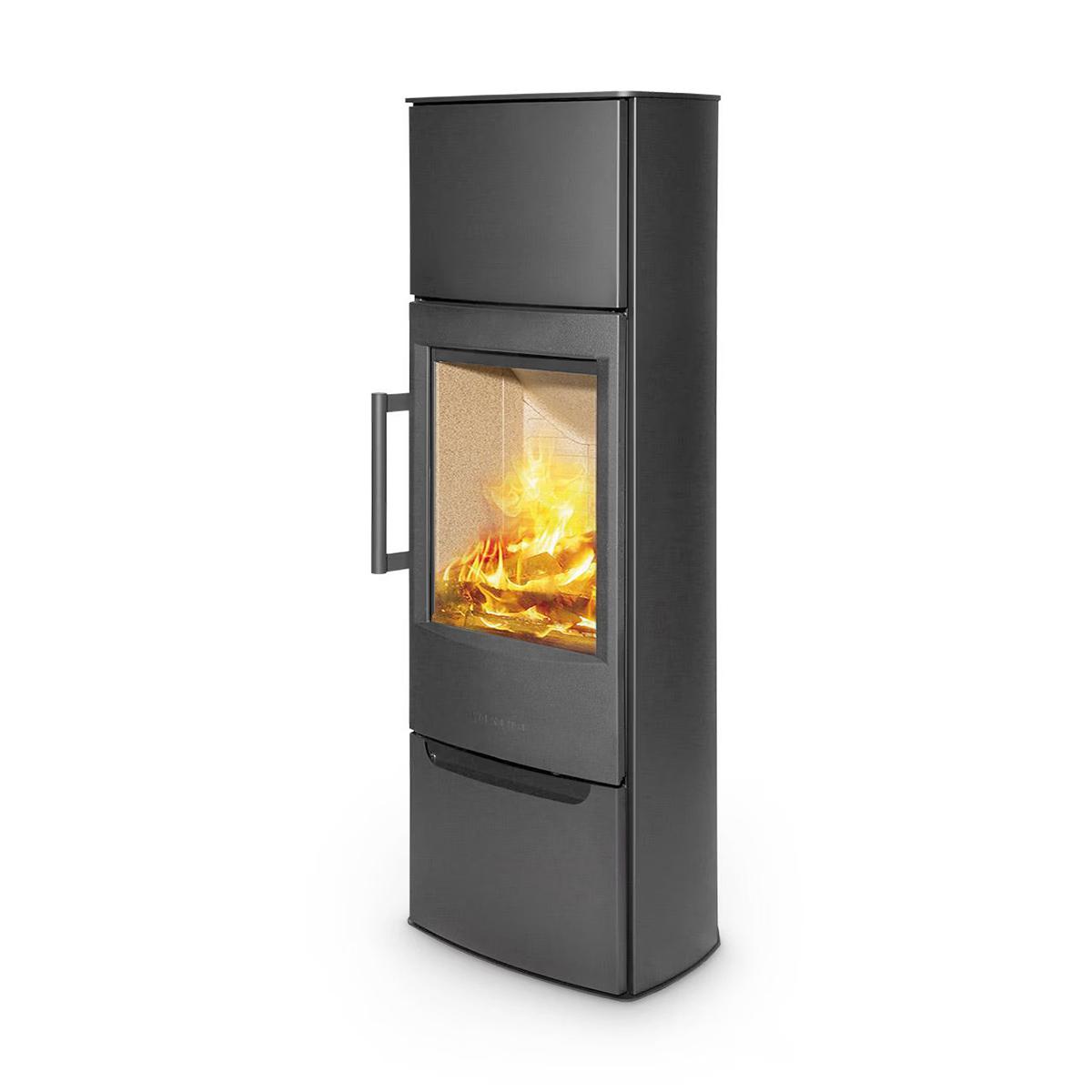 Kaminofen Wiking Miro 6 Stahl 4,9 kW - Holzfach: mit Tür - Korpus: Grau - Rauchabgang: Hinten - DIBt-Prüfung: Ja