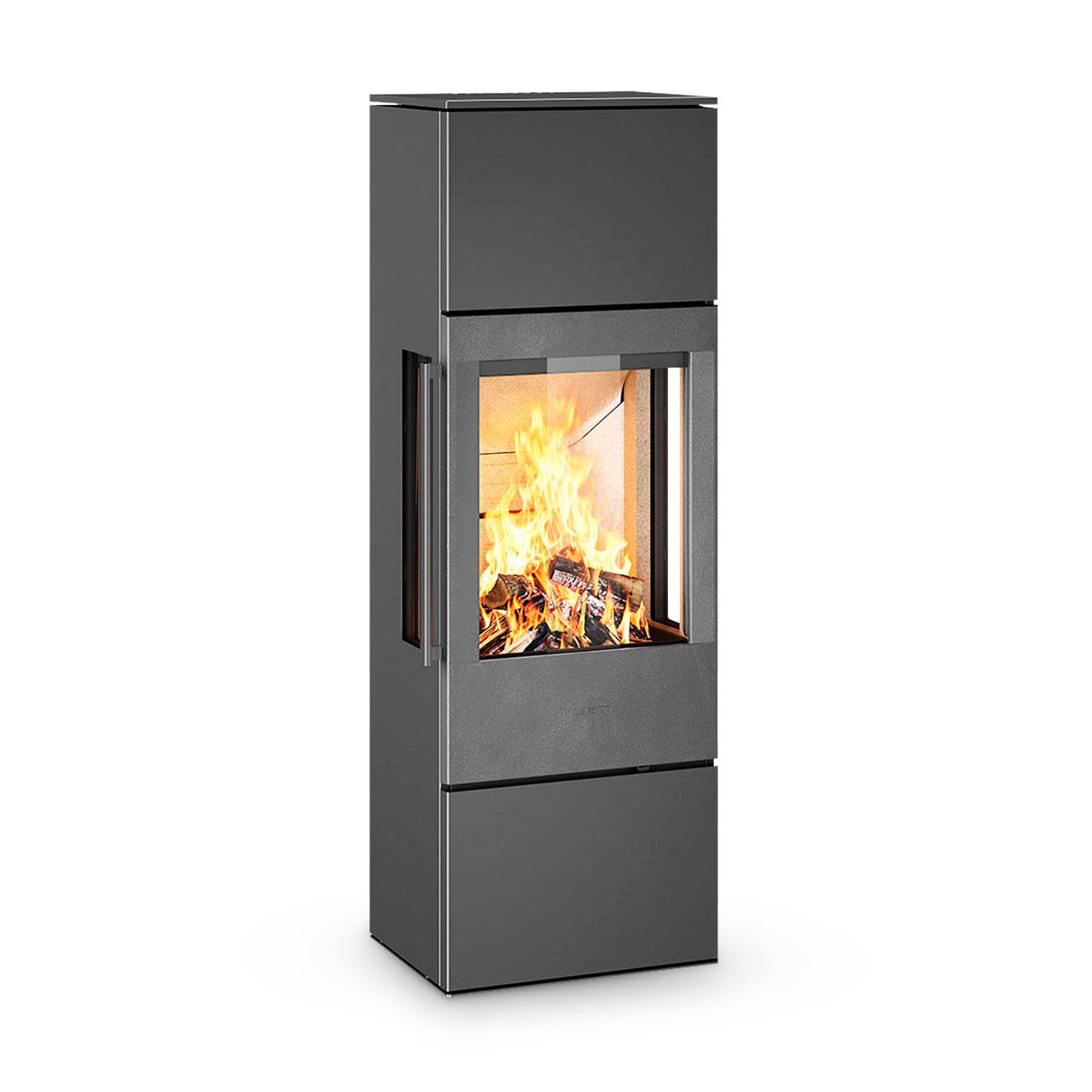 Kaminofen HWAM 5250 Autopilot 4,4 kW - Ausführung: HWAM 5250c, Tür Classic - Korpus: Grau - Rauchabgang: Oben