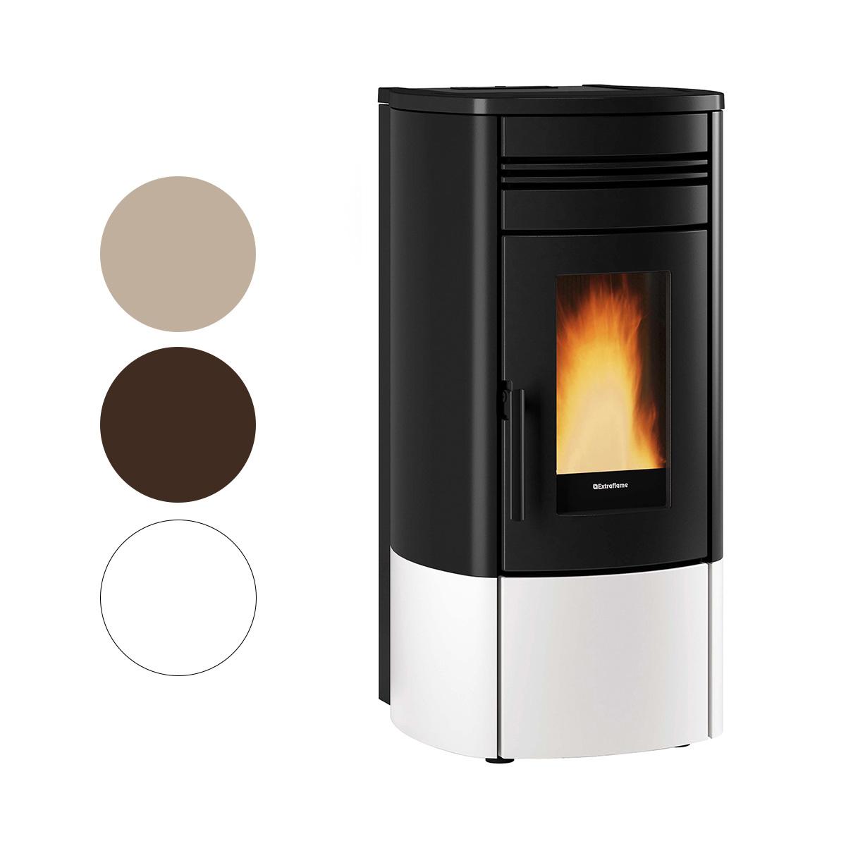 Pelletofen Extraflame Evolution Line Noris mit 12 kW - Verkleidung: taupe matt