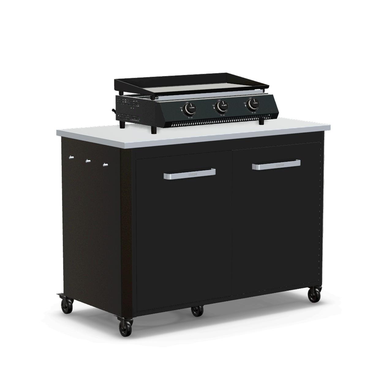 Cozze Plancha G-700 Bundle inkl. Schrankmodul 120 cm mit Edelstahlplatte & Gratis Grillspatel