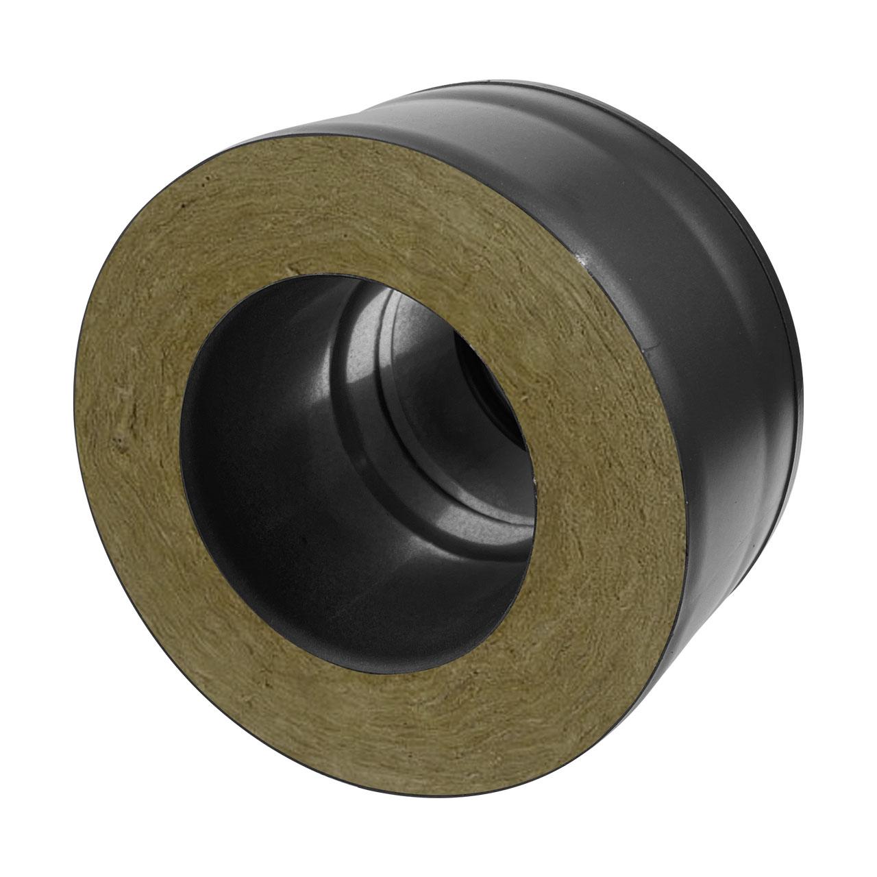 Doppelwandiges Pelletofenrohr Adapter EW/DW DN 80 mm Schwarz