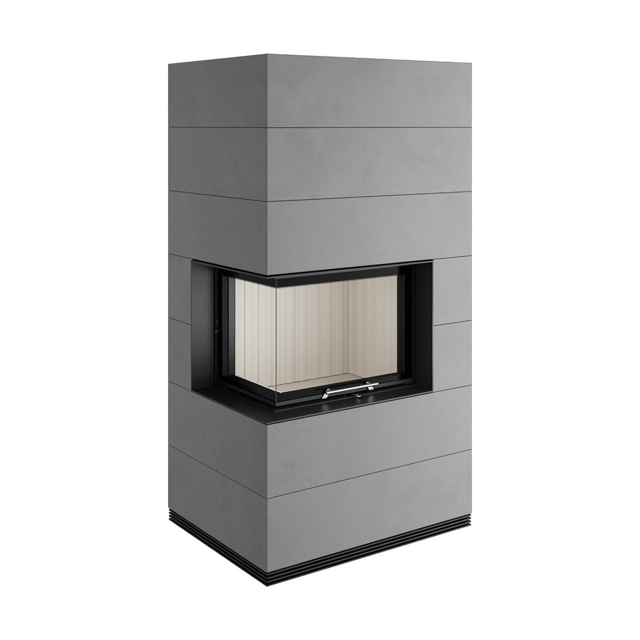 Kaminbausatz wasserführend Spartherm SIM Varia 2Lh H2O 13,3 kW - Ausführung: 2/3 Beton Fino - Feuerraumauskleidung: elfenbein