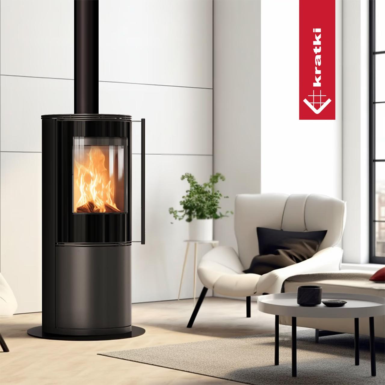 Kaminofen Kratki SVEN 7 kW - Feuerraumauskleidung: weiß - Tür selbstschließend: nein