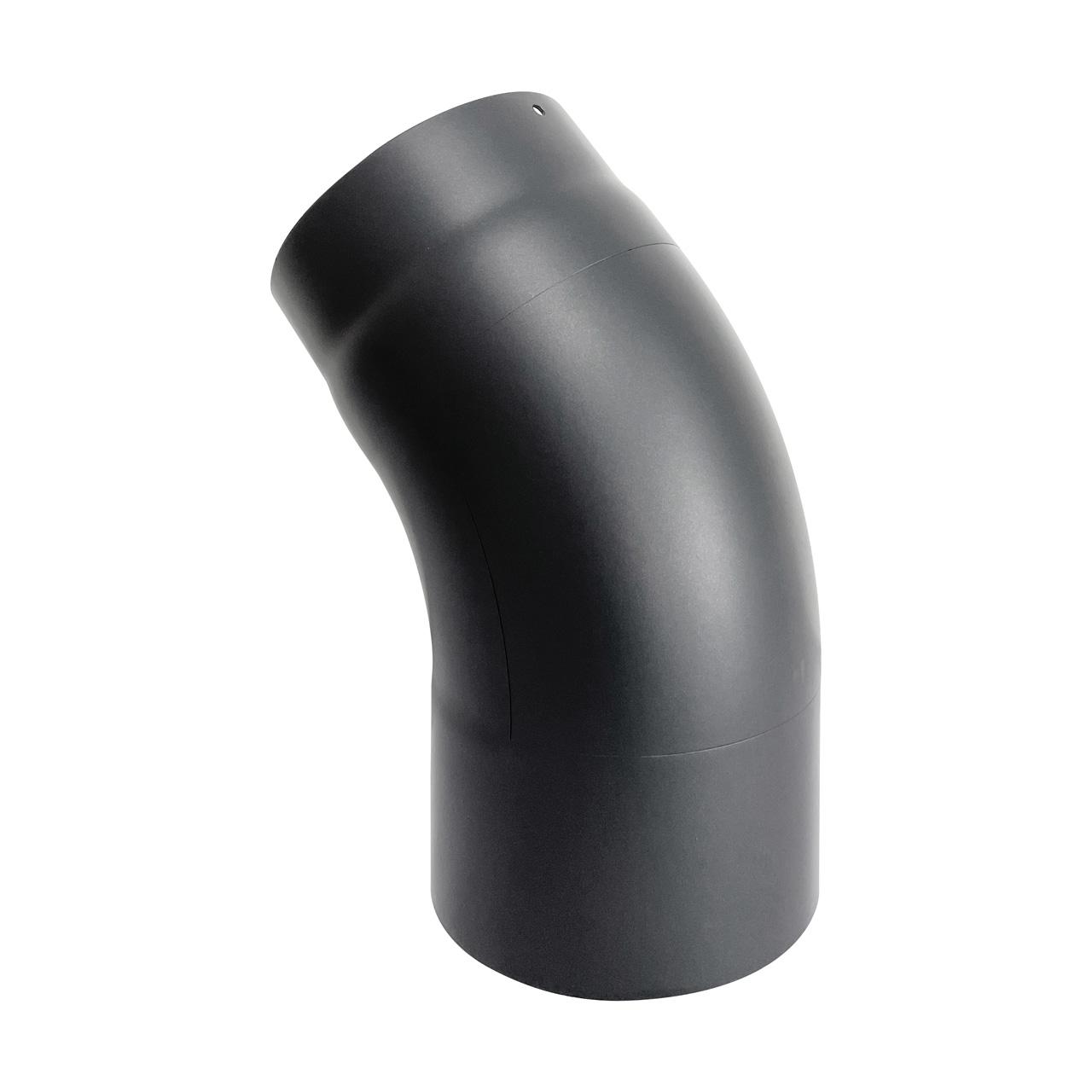 Ofenrohr Bogen gezogen mit Tür DN 150 mm 45° Grau