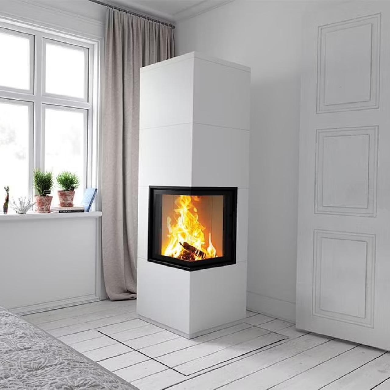 Kaminbausatz Camina S23 GO Line 2 kW Speicherstein-Anlage - Ausführung: für Wandanschluss - Türanschlag: links