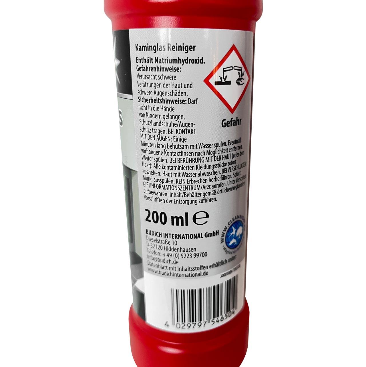 Kaminscheibenreiniger ofen.de Gel mit Bürste, 200 ml Kaminglasreiniger - Menge: 1 Stück