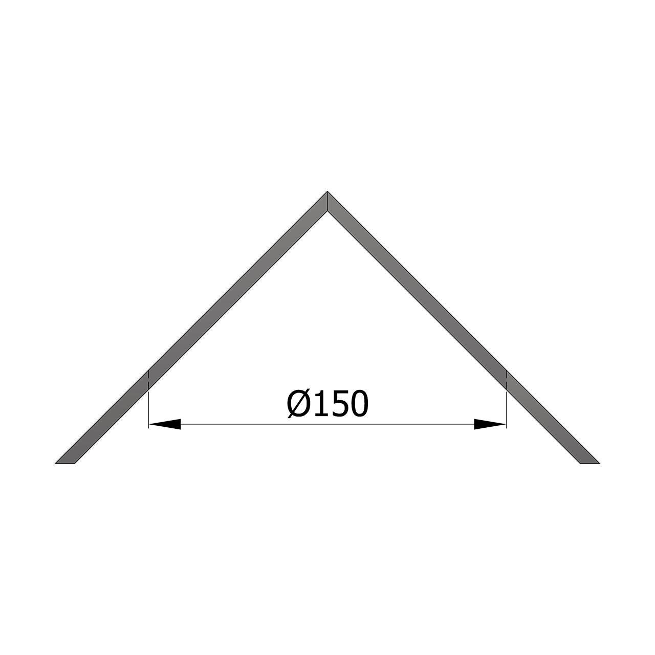 Ofenrohr Rosette für Innenecke DN 150 mm Schwarz