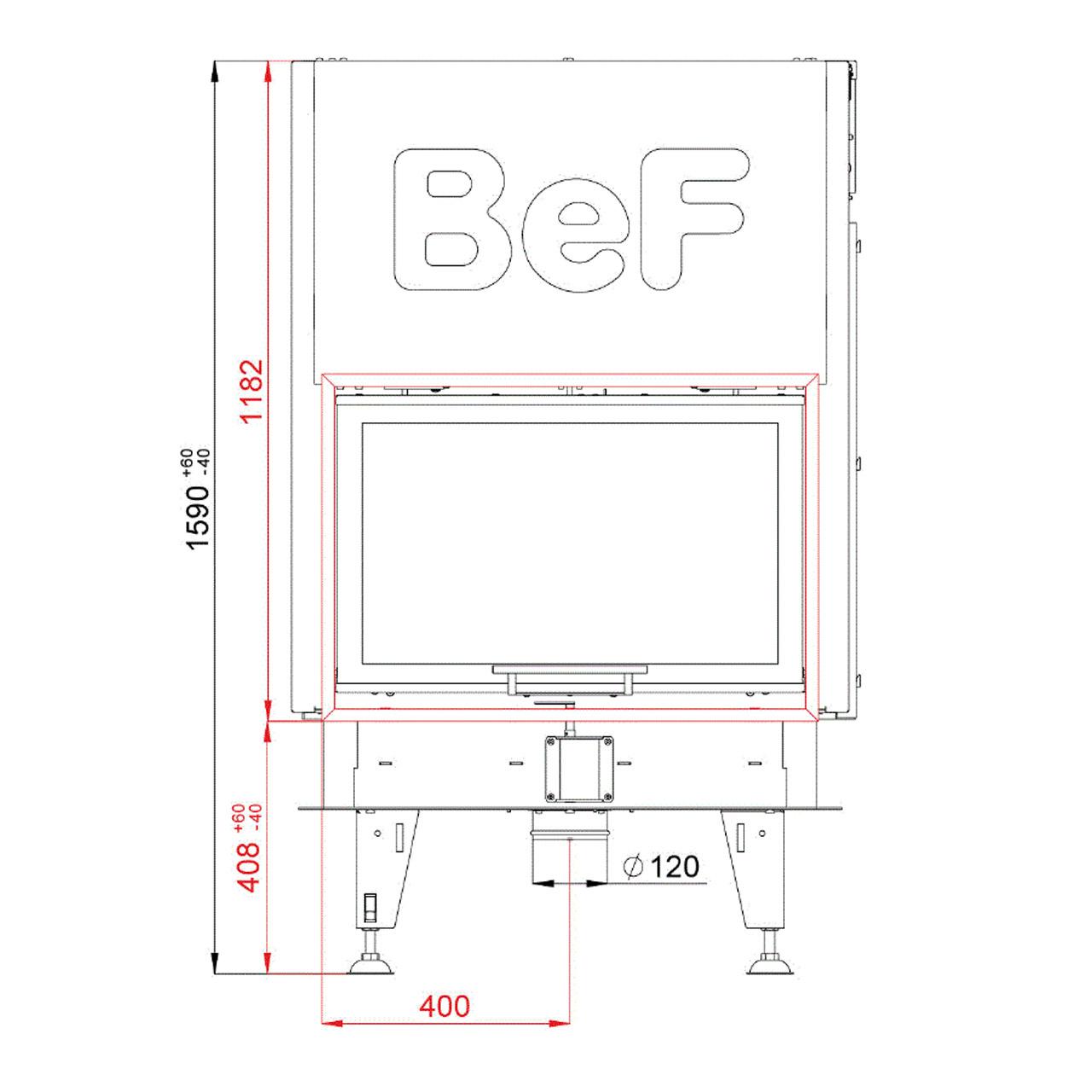 Kamineinsatz BeF Twin V 8 N II 10 kW