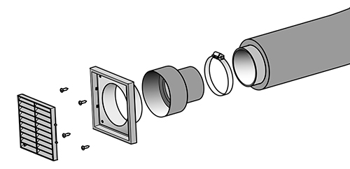 Kit für externe Verbrennungsluftversorgung, Ø 80 mm