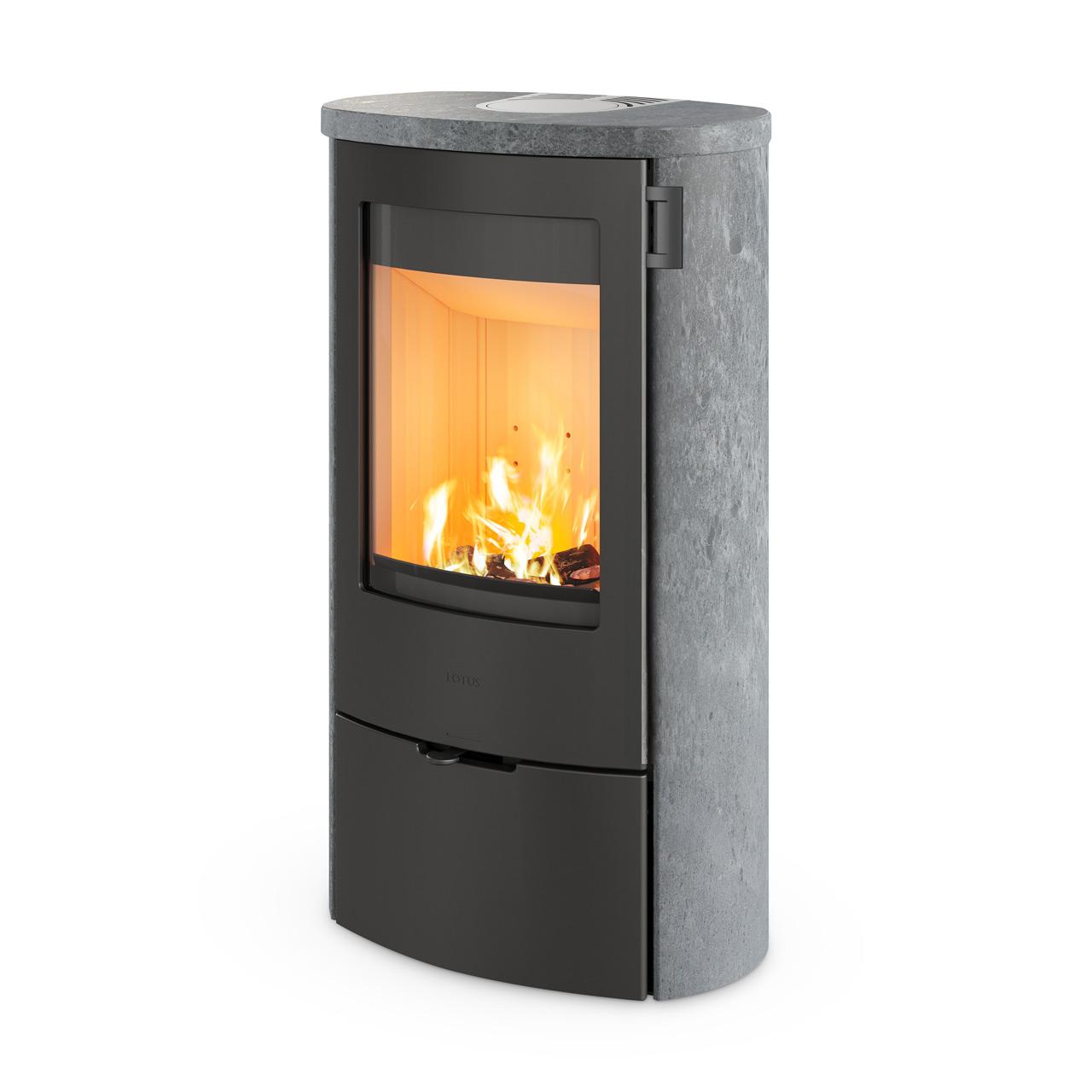 Kaminofen Lotus Jubilee 25 Speckstein 6,5 kW - Ausführung: Griff Modern