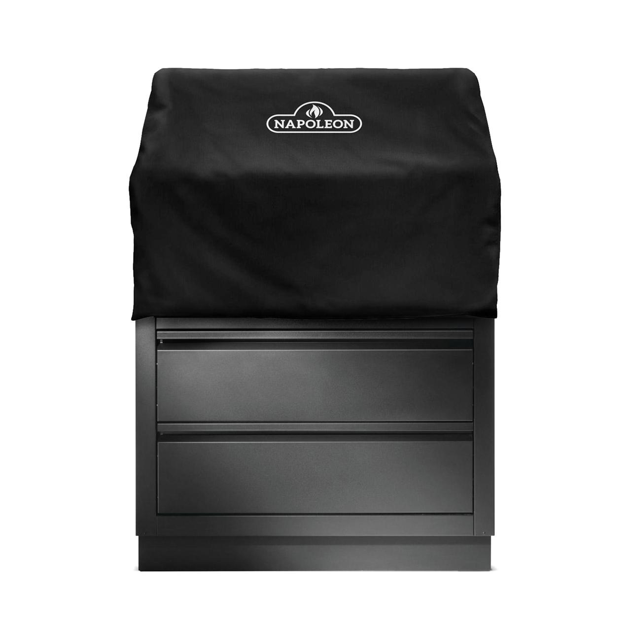 Napoleon Einbau Gasgrill 300 Series 32 Zoll Mattschwarz inkl. Oasis Untergestell, Abdeckhaube & Drehspieß