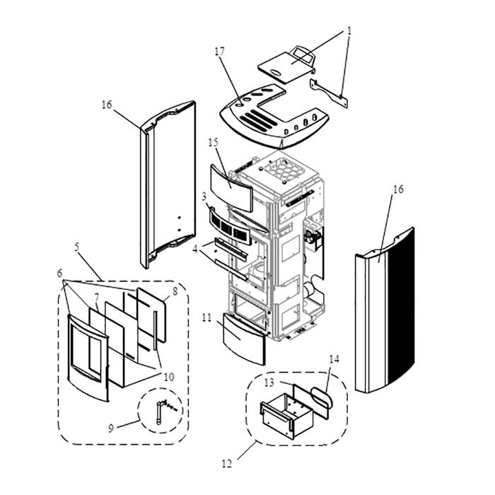Dichtung Sichtscheibe Palazzetti Pelletofen (895701120)