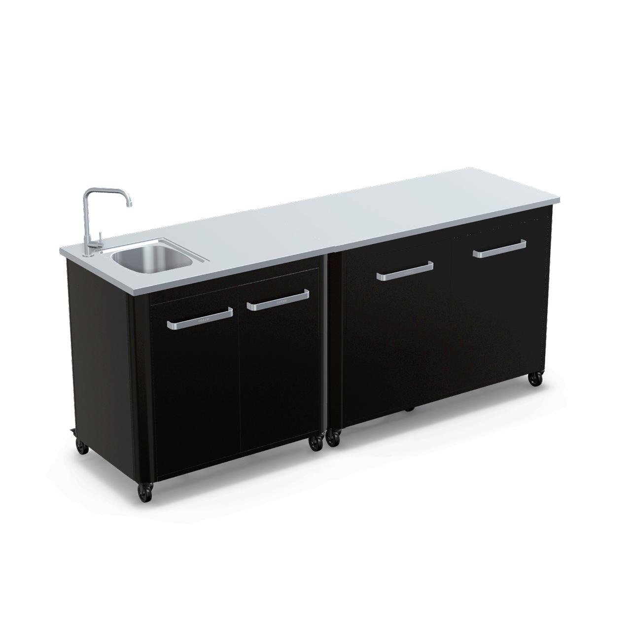 Cozze Outdoorküche Bundle mit Spülenschrank 90 cm & Schrankmodul 120 cm mit Edelstahlplatte
