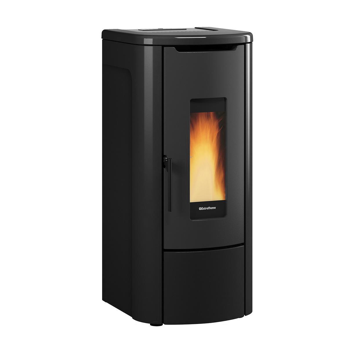 Pelletofen wasserführend Extraflame Prestige Line Rosanna Idro 5.0 mit 14,3 kW - Verkleidung: schwarz