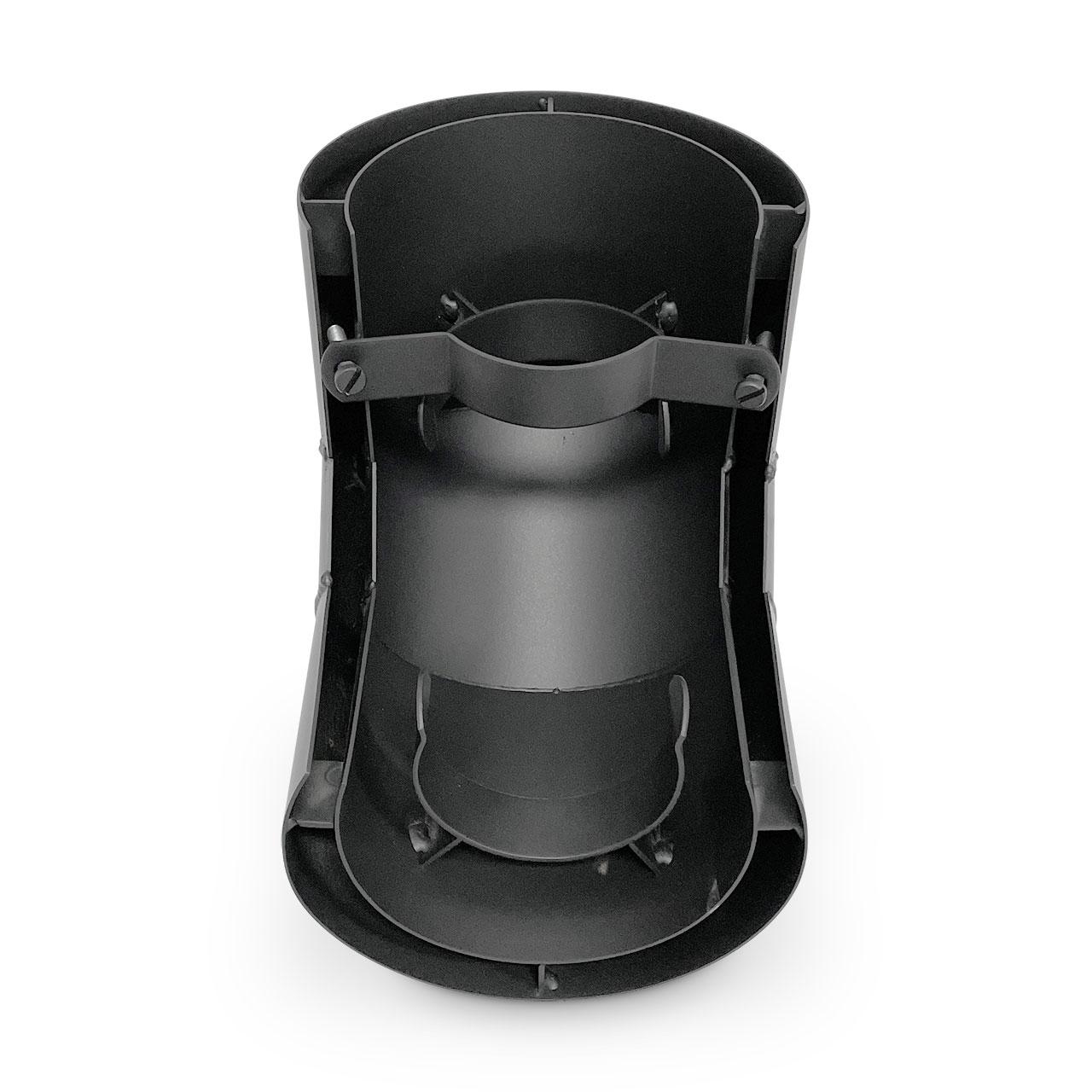 Pelletofenrohr Bogen Hitzeschutz doppelt 90° DN 80 mm Schwarz