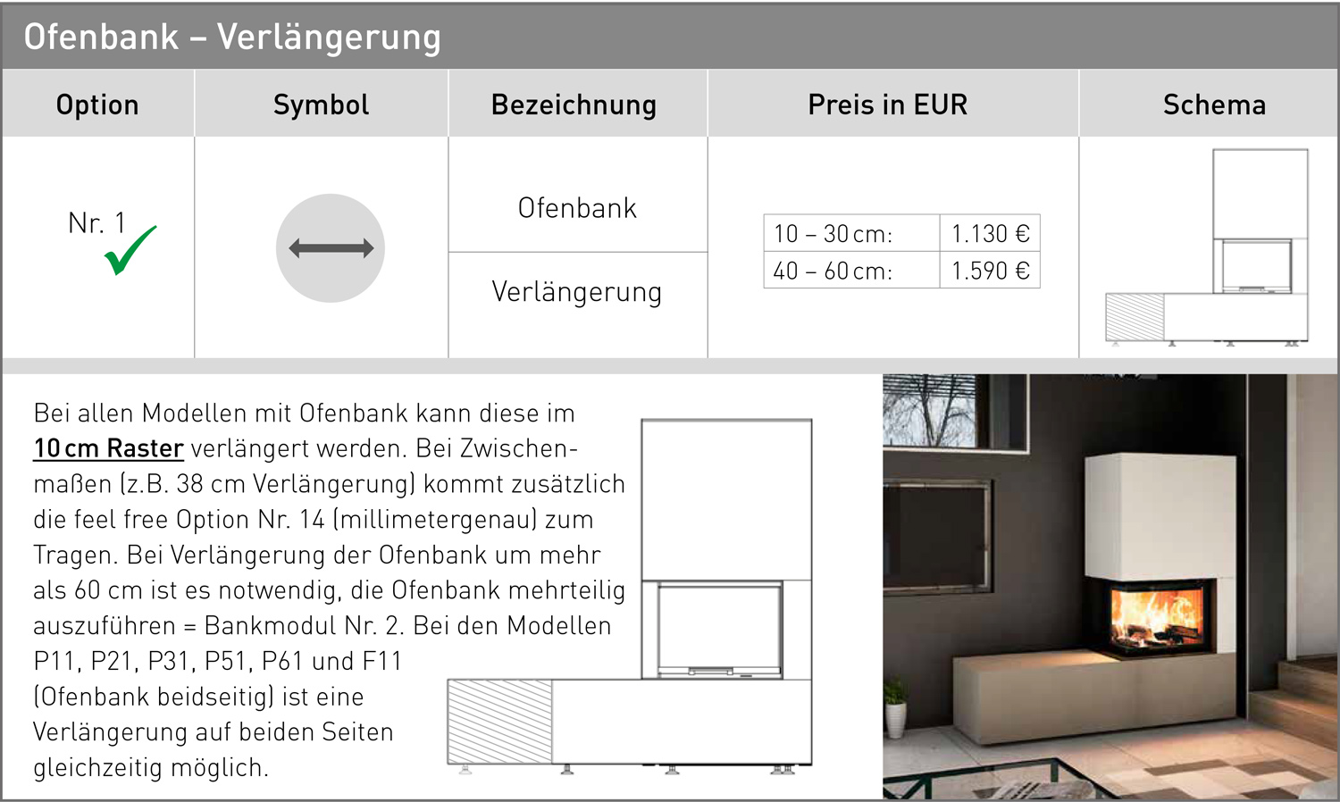 Ofenbank Verlängerung Ofenbank Verlängerung