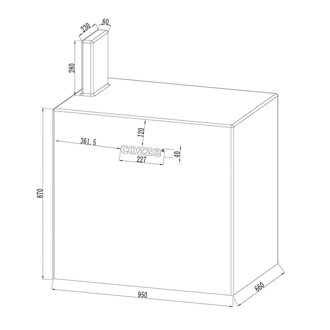 Cozze Abdeckhaube für Outdoor Schrankmodul 90 mit Spüle