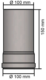 Pelletrohr 100 x 150 mm Schwarz Rohr Ofenrohr Pellet Rauchrohr