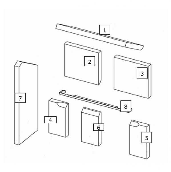 Feuerraumauskleidung Rückwandstein 1 Hinten Unten Links Wamsler Kaminofen (116947)