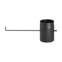 Ofenrohr mit Drosselklappe DN 180 mm Länge 250 mm Schwarz langer Griff Ofenrohr mit Drosselklappe DN 180 mm Länge 250 mm Schwarz langer Griff