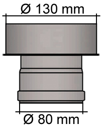 Pelletrohr Erweiterung 80 - 130 mm Schwarz Pellet Ofenrohr Rauchrohr