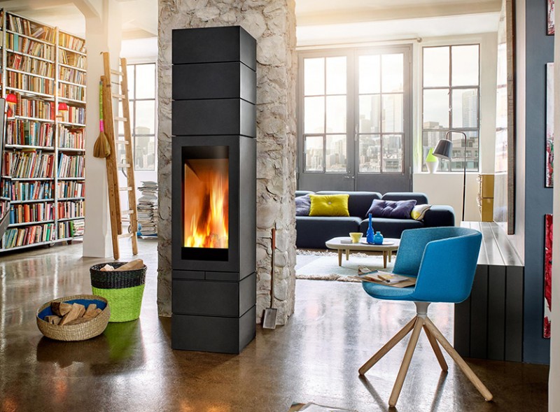 Ambiente - modulares Kaminofensystem im Lesezimmer
