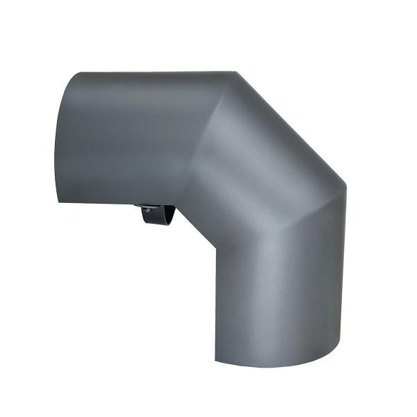 Ofenrohr Bogen Hitzeschutz doppelt DN 130 mm 90° Gussgrau