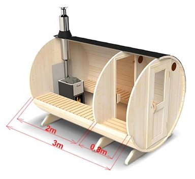 Gartensauna S3P Abmessungen