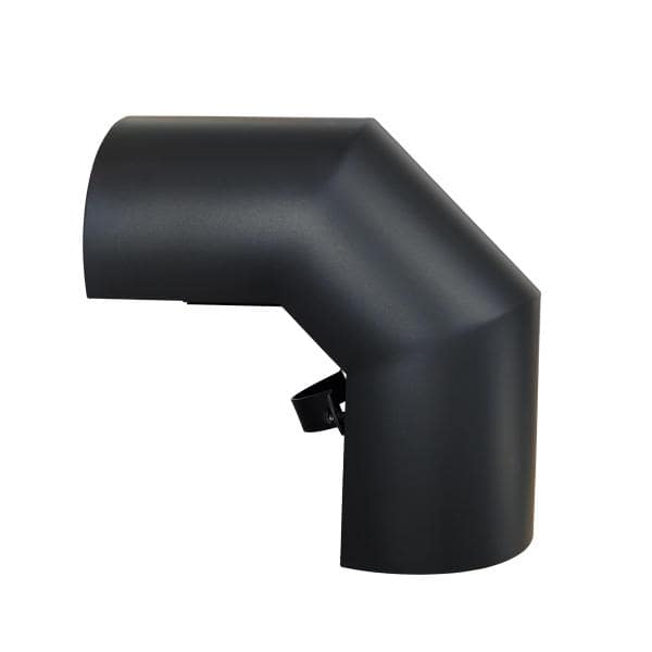 Ofenrohr Bogen Hitzeschutz doppelt DN 130 mm 90° Schwarz