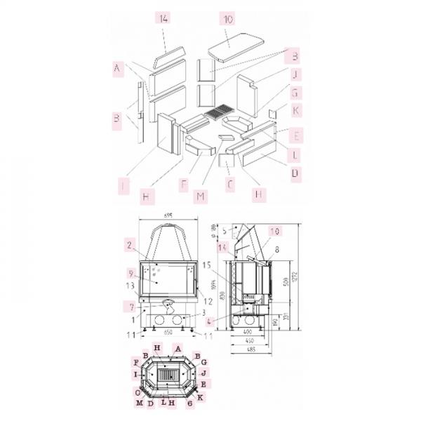 Sichtscheibe Haas und Sohn Kamineinsatz Prestige 181.18 (0618118005301)