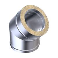 Edelstahlschornstein Bogen doppelwandig Ofen.de 180 mm 45° Matt Edelstahlschornstein Bogen doppelwandig Ofen.de 180 mm 45° Matt