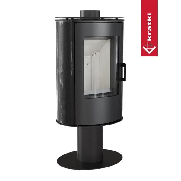 Kaminofen drehbar Kratki AB S/N/O/DR mit Standfuß und Keramikverkleidung 8 kW