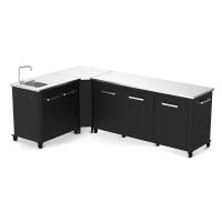 Cozze Outdoor Küche L-förmig mit Spüle und Schrank - 160 x 250 cm - Set 7 Cozze Outdoor Küche L-förmig mit Spüle und Schrank - 160 x 250 cm - Set 7