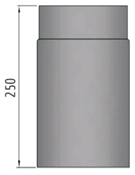 Ofenrohr DN 130 mm Länge 250 mm Zeichnung