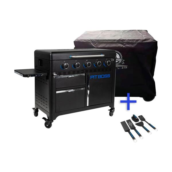 Gasgrill Pit Boss Ultimate Plancha 5-Brenner Kit, inkl. Plancha Tools & Abdeckhaube