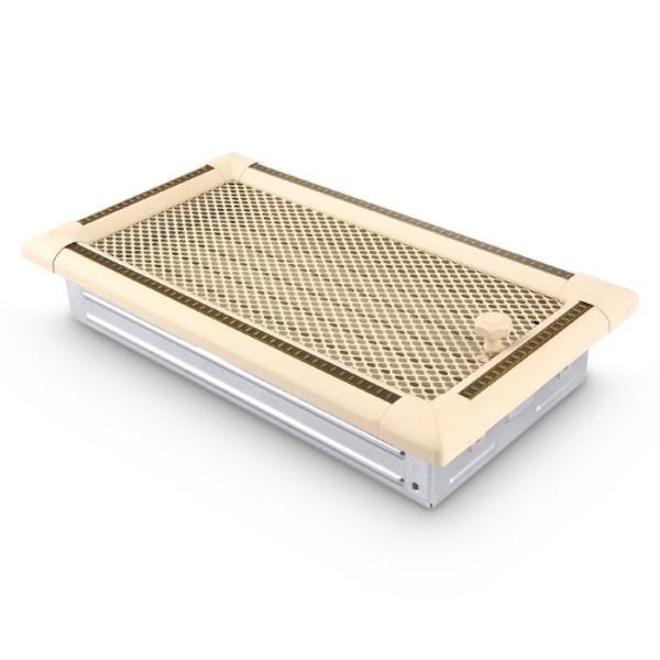 Warmluftgitter 20x35 cm Elfenbein Gold Kamin Lüftungsgitter Ofen Gitter