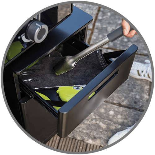 Grillschrank mit Schublade und Staufach