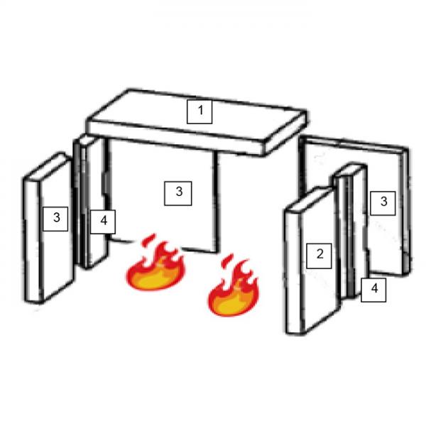 Feuerraumauskleidung Seitenstein Rechts Wamsler Kaminofen (125426)