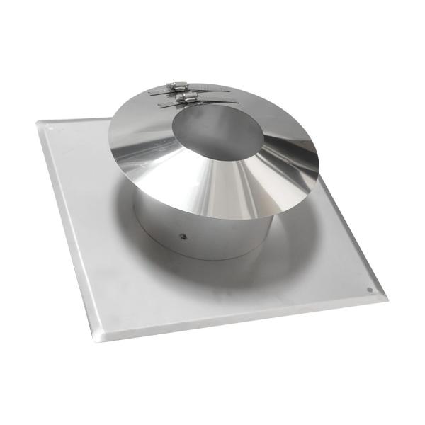 Abschlusselement und Regenkragen einwandig AA-Kaminwelt DN 150 mm Edelstahl