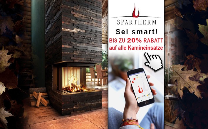 Bis zu 20% Rabatt auf alle Spartherm-Kamineinsätze