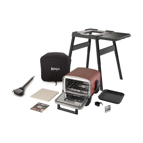 Pizzaofen Ninja Woodfire Elektrischer Outdoor Ofen, Pizzaofen & Smoker Set 4